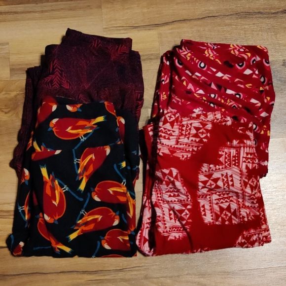 LuLaRoe Pants - LuLaRoe One Size leggings 4 Pair!